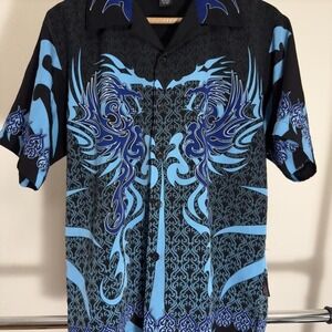 Y2k grunge dragon button up